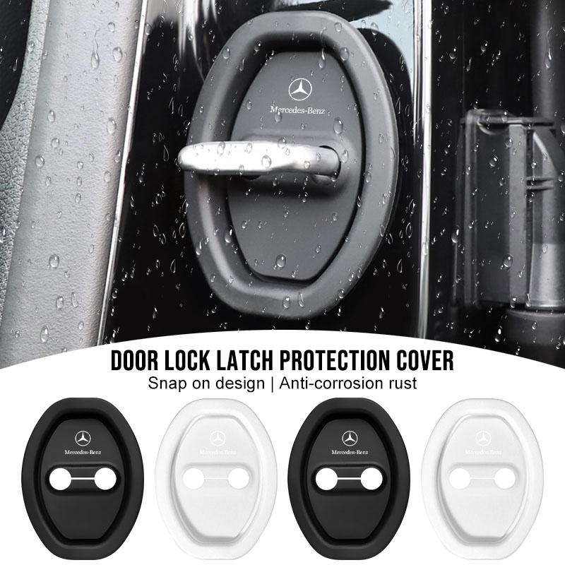 AABDS1 4Pc Silicone Car Door Lock Protector Cover Auto Accessory For Mercedes Benz A300 A200 CLK CLA A180 E220 A300 S300 S350 C200 W176