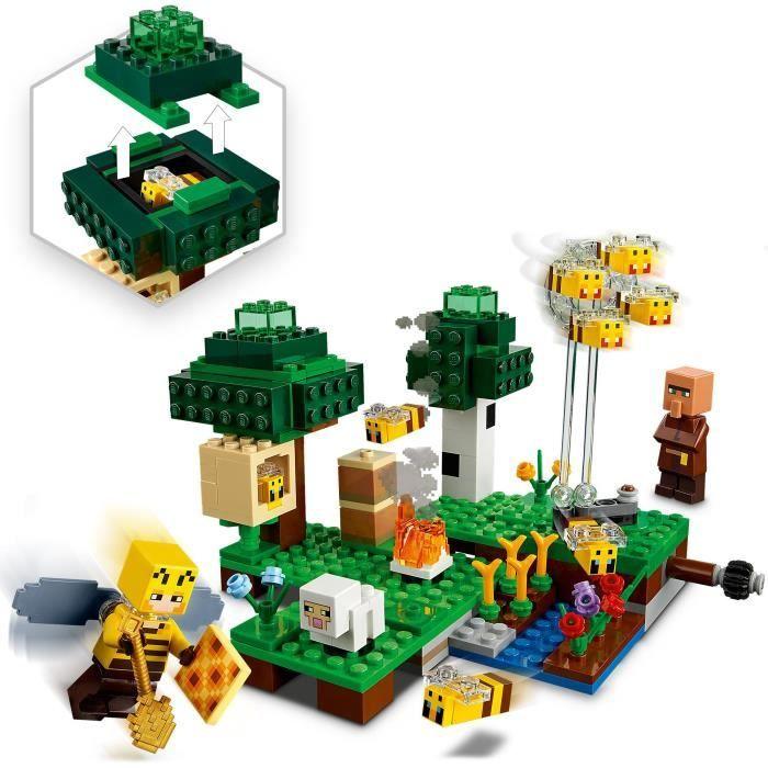 Lego® minecraft 21165 la ruche, jouet avec figurines de mouton, d'abeilles et villageois