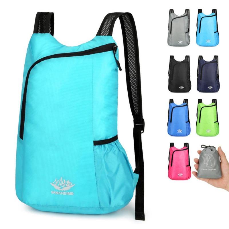 New Soft Folding Bag Solid Unisex Lightweight Cycling Backpack Waterproof Portable Outdoor Hiking Packet Mesh Breathable Shoulder Straps