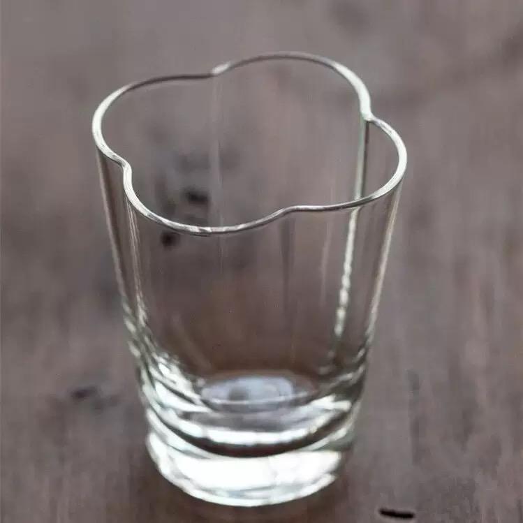 50/150ml Four Leaf Clover Shape Glass Tea Cup Heat-resistant Small Teacup Tasting Glass Cup Coffee Juice Milk Cup Home Drinkware 50-150ml