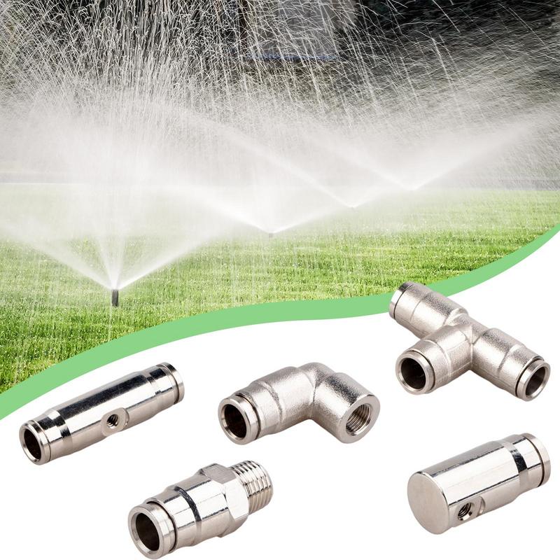 5pcs Brass Spray Nozzle Connector 1/8" Brass Brass Spray Nozzle Sliding Fitting Kit High Pressure PE Atomization Connector