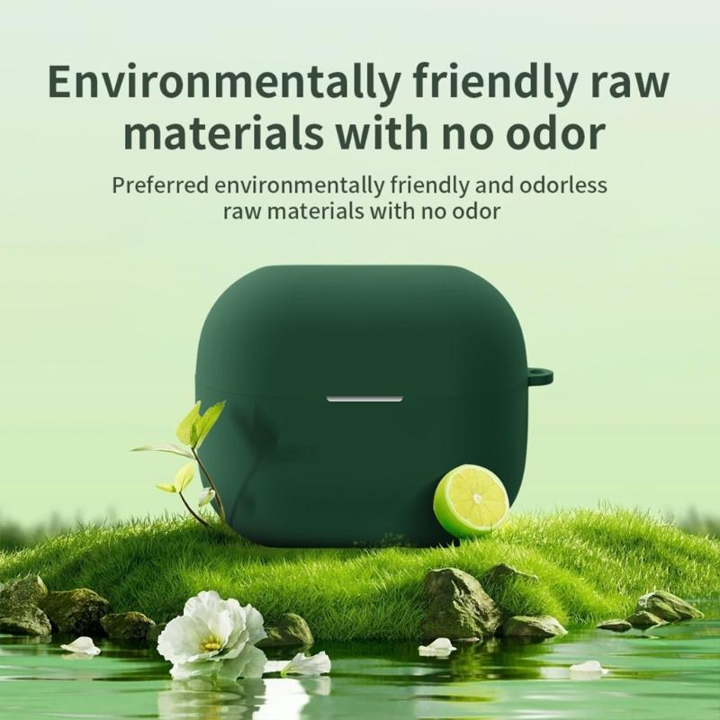 Silicone Cover with Carabiner Protective Wireless Charging Headphone Wireless Earphone Accessories for Buds 3 Men Women