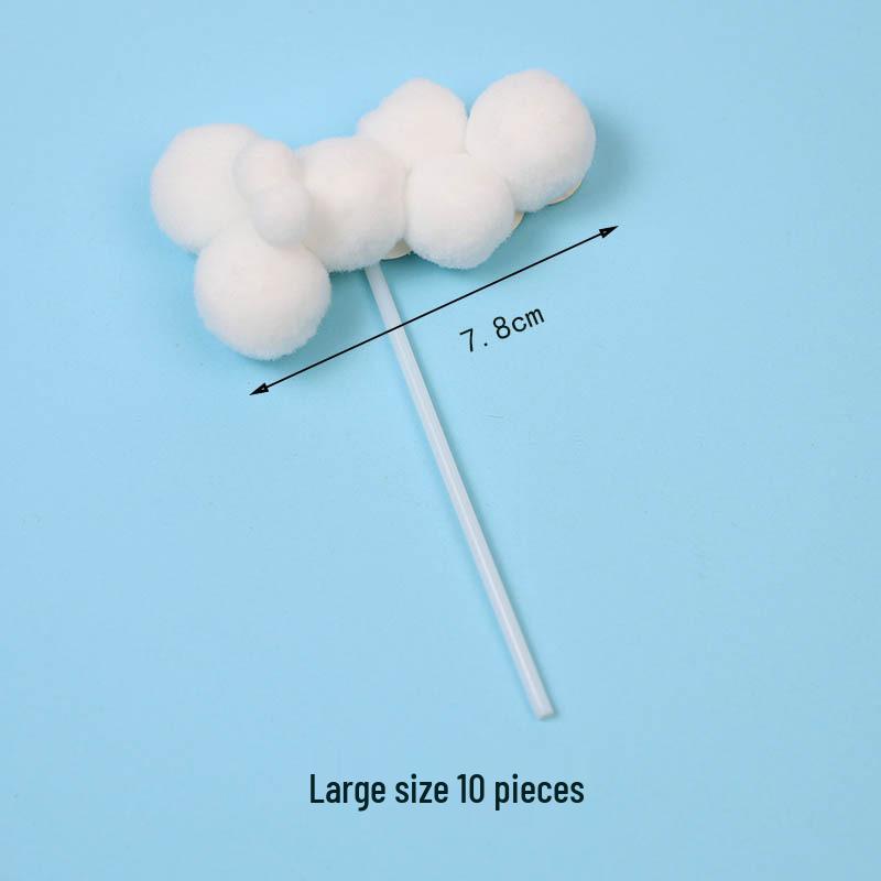 Pom-pom & Star Cake Toppers with 3D Clouds - Festive Birthday Table Decor