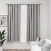 Blackout Curtains with Hooks Linen Look 2 Pcs Gray 140 X 175 Cm