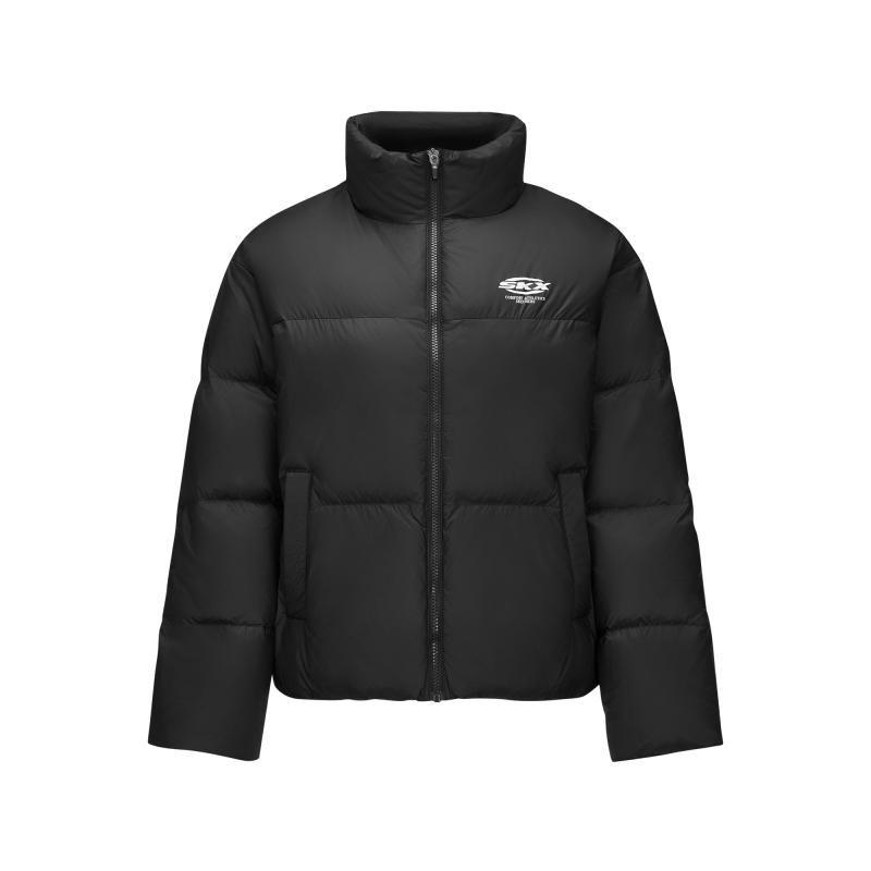 Skechers Lightweight Stand Collar Logo Pattern Outdoor Casual Sports Zipper Stand Collar Warm Down Jacket Unisex Jackets Black P424W231 XXL