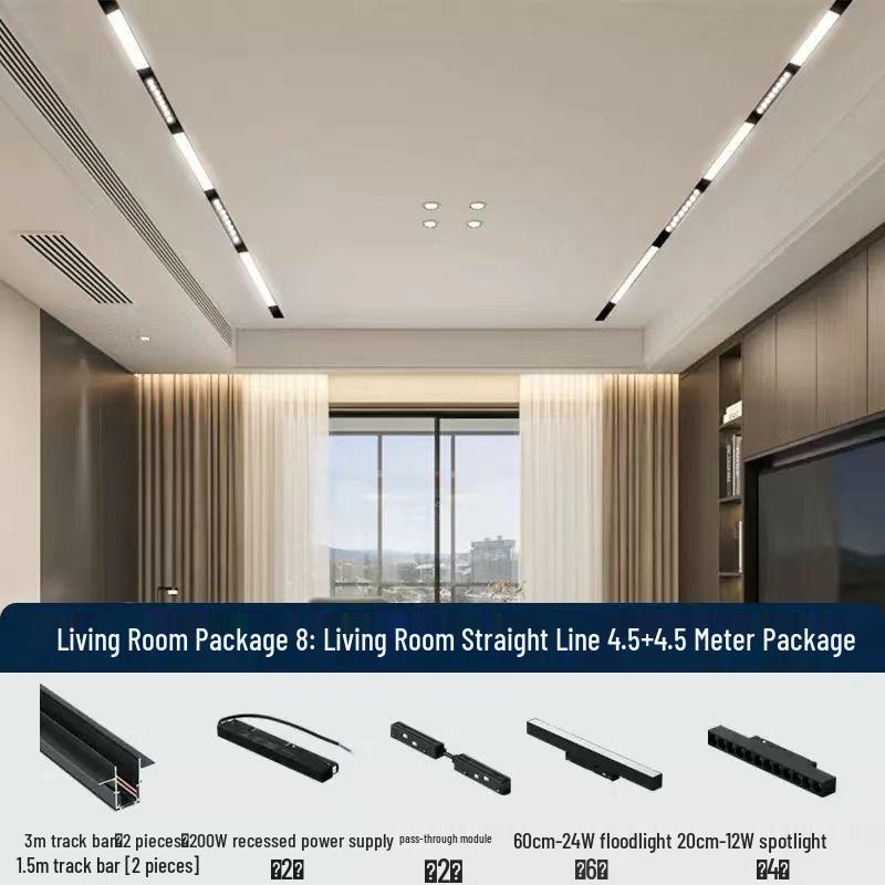 Recessed Magnetic Track Light: Concealed Linear Spotlight for Living Rooms, Bedrooms, Hallways & Household Surfaces