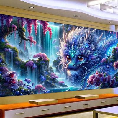 Vodopádová orchidej DIY diamantová malba šperky křížková výšivka velký rozměr psychedelický drak 5D plné vrtání mozaika diamantová výšivka