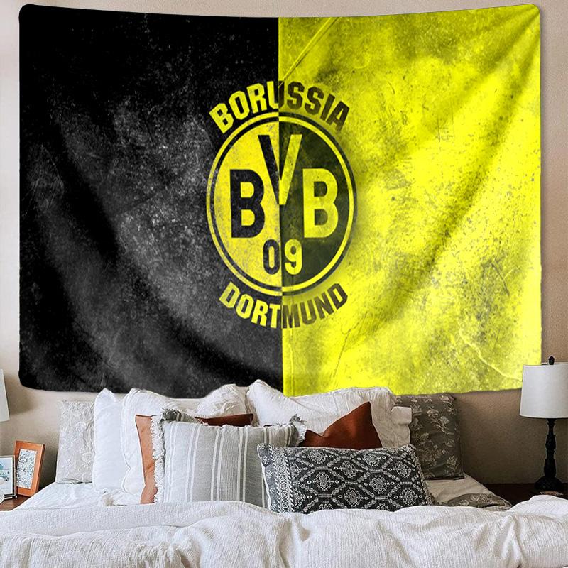 1 szt. Gobelin z logo drużyny piłkarskiej Bvb 09, Gobelin o unikalnym wzorze, Dekoracja ścienna do sypialni, salonu, pokoju zabaw, Ciepłe prezenty świąteczne dla fanów