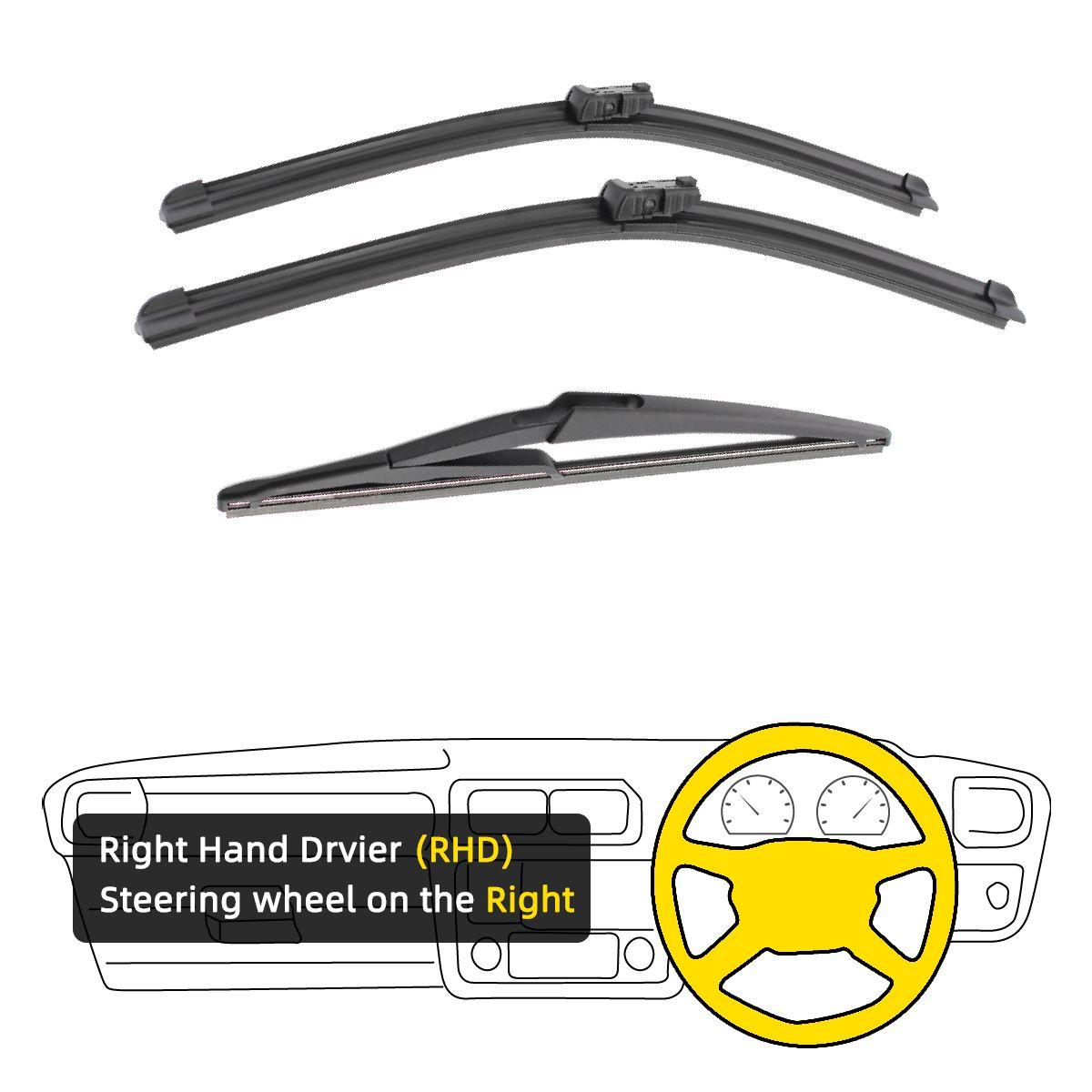 

3 шт. для Citroen C4 MK2 хэтчбек 2010-2018 30 26 12 передние и задние щетки стеклоочистителя лобовое стекло резак для окон аксессуары 2015 2016 2017 2018