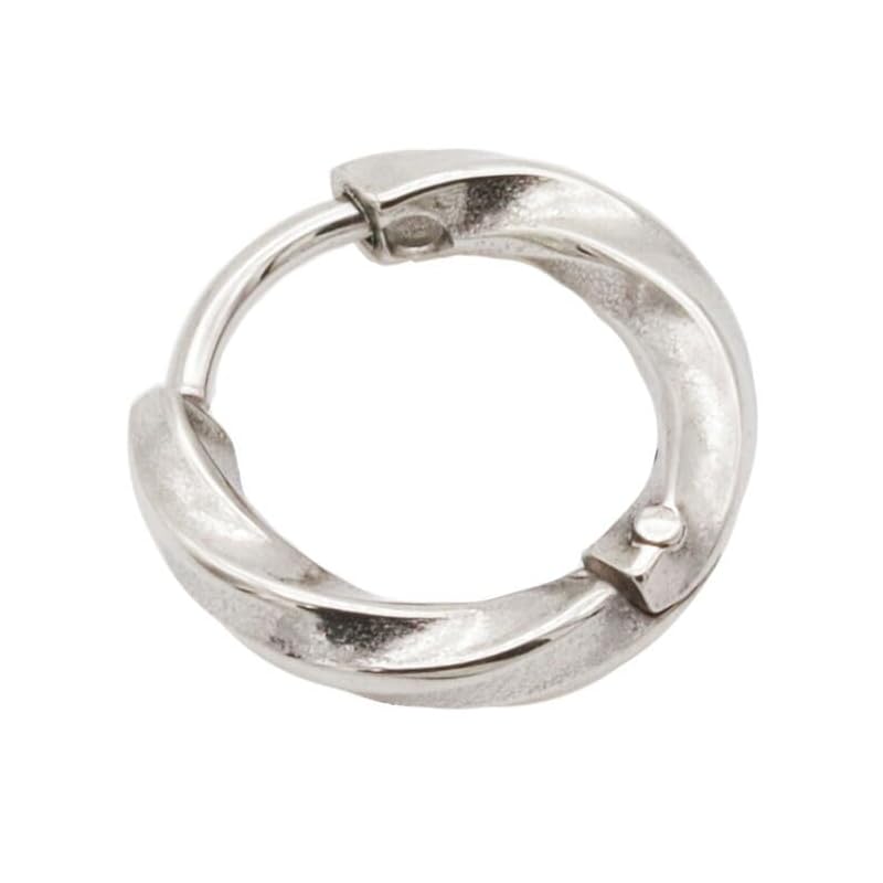 hoop earrings surgical stainless steel twisted hoop Inner diameter 8mm black ring earrings for both ears 1 pair set of 2 men's ladies