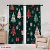 2pcs,2D Plane Printing Creative Curtains Christmas Trees Snowflakes Gifts_d (3) Polyester Woven (without Rod) Room Decor Ldeal