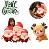 Soft Santa Claus Deer Plush Pillow Toy For Kids Xmas Gift