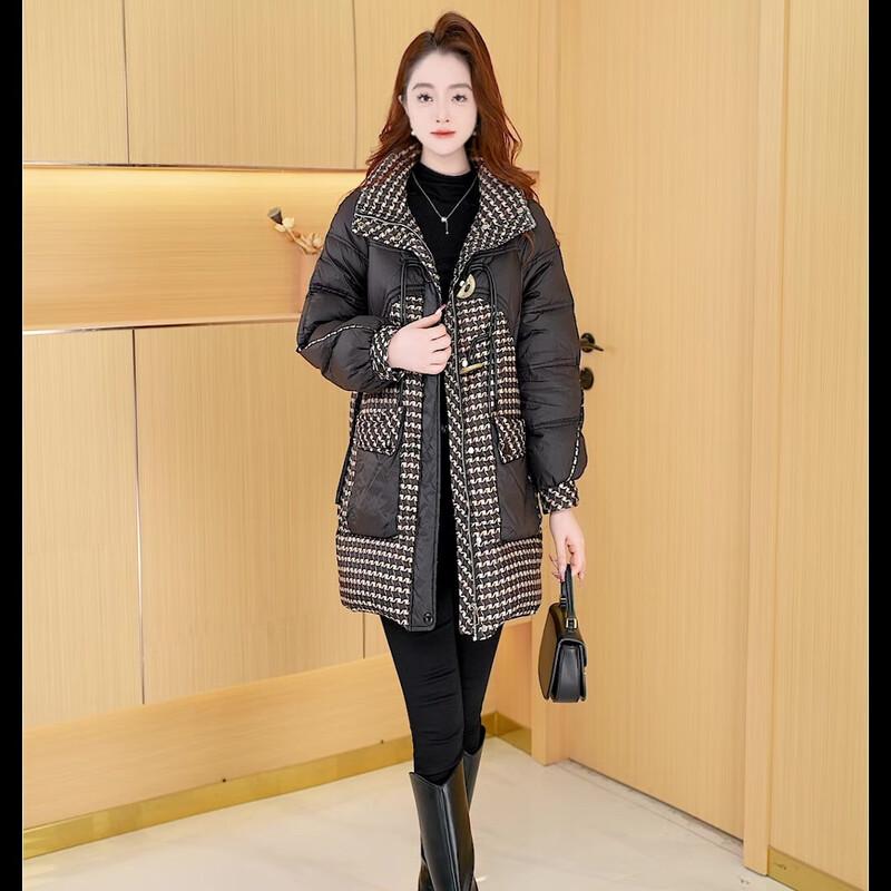 

Жіноча стильна вільна пухова куртка Woodpecker у клітинку, що не потребує прання 3XL