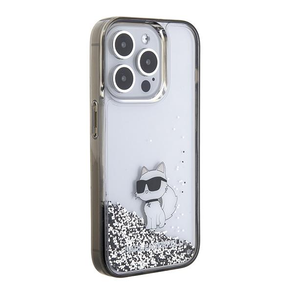 Custodia per iPhone 15 Pro Max Karl Lagerfeld Glitter Liquido Trasparente