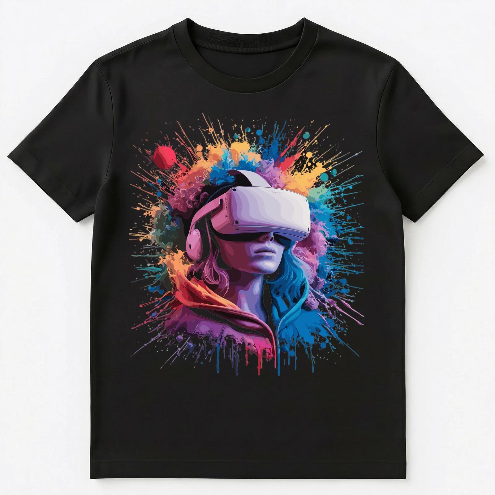 Яркие Брызги Краски VR Игровой Шлем Арт Графика Унисекс Футболка S