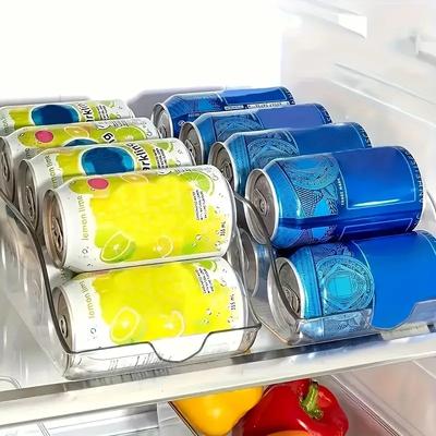Clear PET Refrigerator Storage Container Beverage Can Holder Drink Organizer Box for Kitchen Fridge