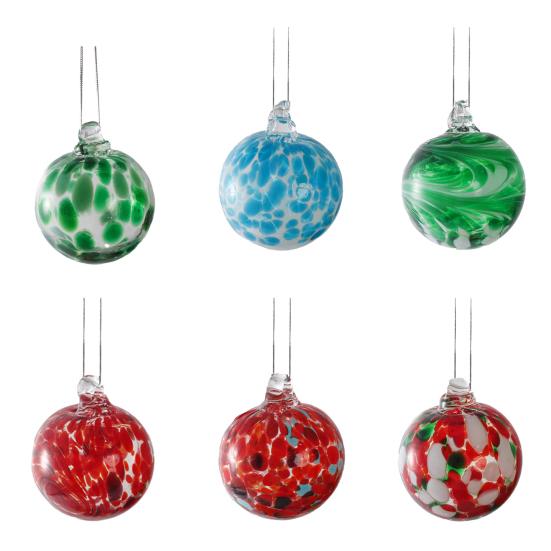 Yousheng Christmas Pendant Glass Sphere Transparent Glass Hand-Painted Xmas Tree Festive Balls Home Decor Accent