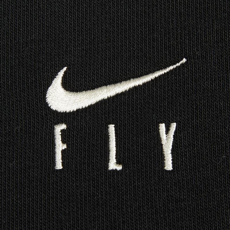 Nike Standard Issue Embroidered Logo Knit Sport Crewneck Sweatshirt Women Tops Black DD9256-010