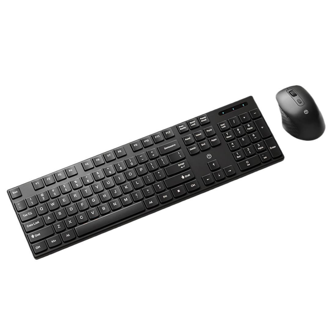

Wireless Keyboard And Mouse Set, Office Quiet 104-Key, 2.4G Wireless Transmission, Office Set, Black чорний