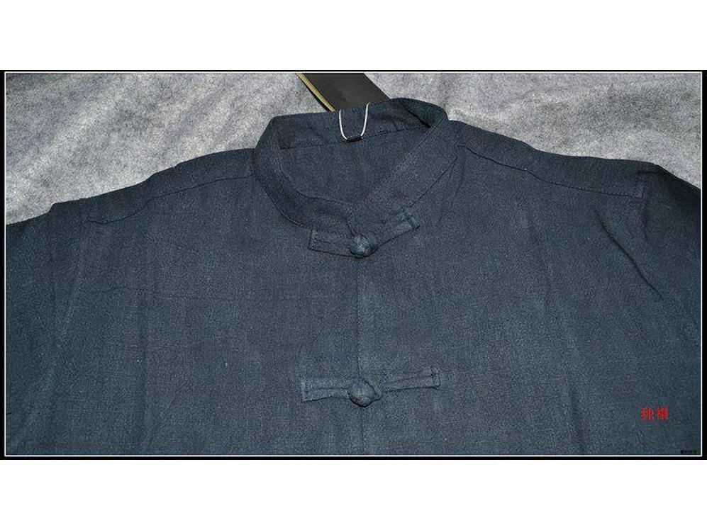 Men's Long-Sleeve Cotton Linen Chinese-Style Tang Suit Jacket - Spring Retro Button Zhongshan Design
