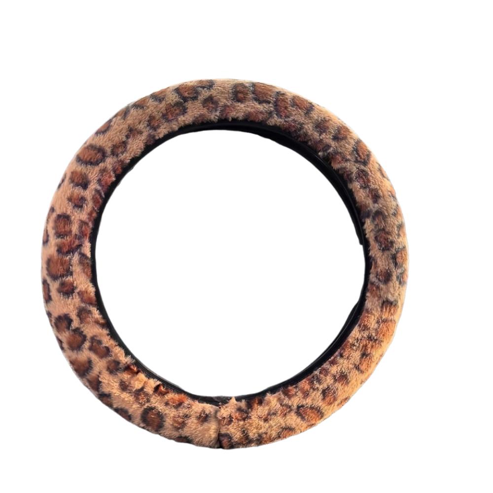 Leopard Fur Steering Wheel Cover 38cm Car Steering Wheel Cover Steering Wheel Cover Steam Interior
