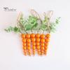 Easter Wooden Carrot Beads String Wood Pendant Spring Home Party Decoration for Birthday Housewarming