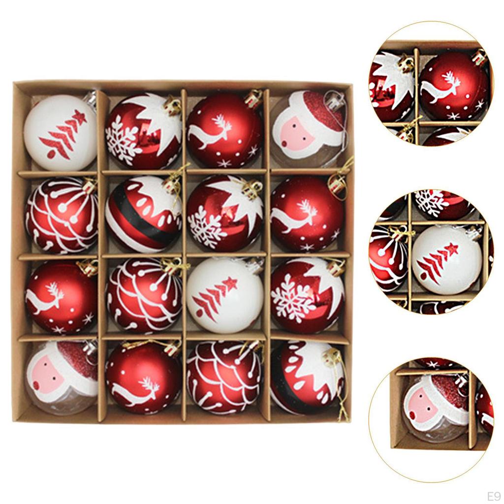 16 Pieces Christmas Balls Ornaments Xmas Tree Decor Decorative Baubles for Home Indoor