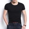 Summer Men T-shirt Round Neck V Neck Short Sleeve Solid Color Soft Breathable Thin Pullover Slim Fit Simple Style Casual Men Top
