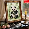 Frameless DIY Pearl Bead Painting Kit Panda Pattern Creative Relaxing Craft Canvas Home Decor Adult Gift