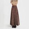 Triangle Panel High-Waisted Plaid A-Line Skirt - Women's Autumn/Winter Retro Style