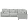 Modular Sofa with Cushions Velvet Light Grey