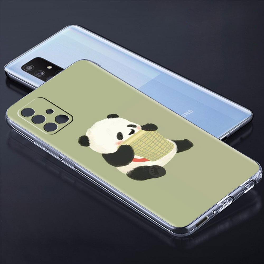 Clear Phone Case For Samsung Galaxy A51 5G A71 A21s A31 A12 A52 A41 A91 A11 A32 A72 Shockproof Soft Cover Super Cute Panda Funda