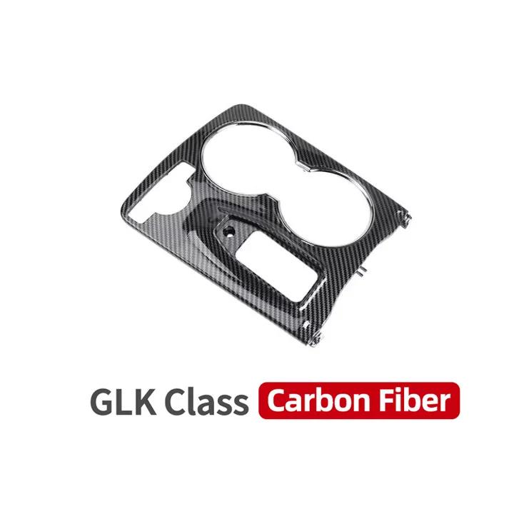 For Mercedes Benz C Class GLK W204 C204 X204 C200 C300 GLK260 Cup Holder Panel Trim Cover Interior Frame Decoration Carbon Fiber