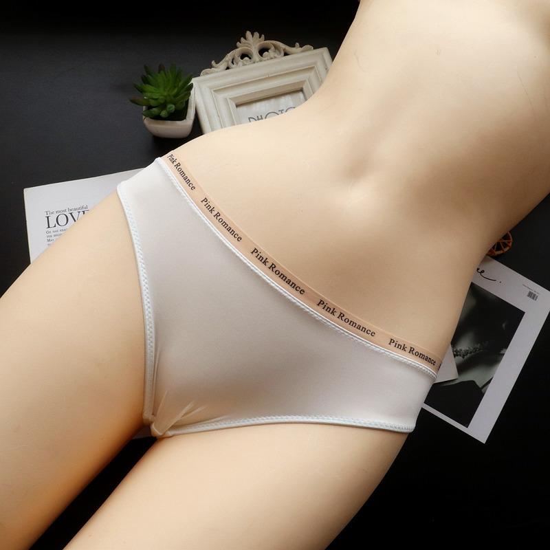 Einfache ultradünne Unterwäsche für Mädchen, niedrige Taille, weiche, atmungsaktive Slips aus Eisseide für Frauen