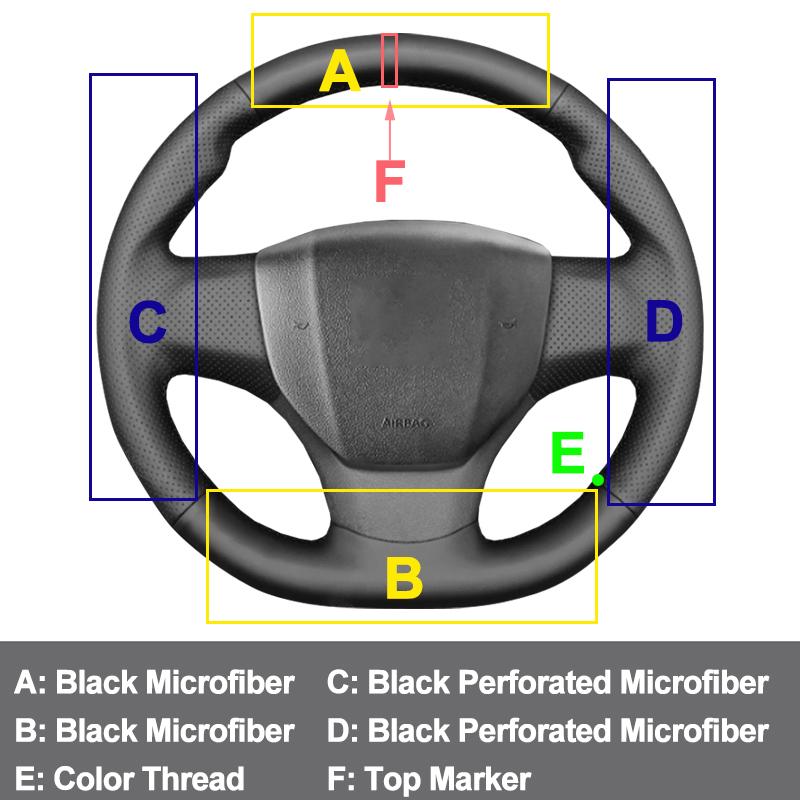Hand Stitching Car Steering Wheel Cover Wrap for Citroen Jumpy Spacetourer Peugeot Expert Traveller Fiat Scudo 2016-2026