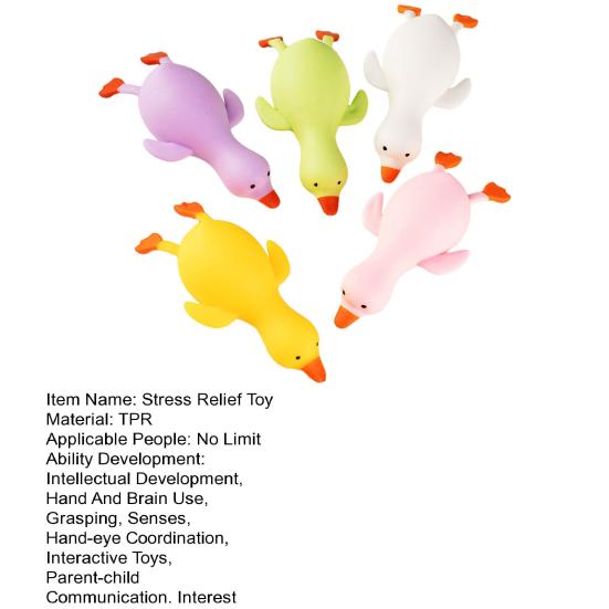 1/5Pcs Stress Relief Duck Squeeze Toy Decompression Lying Duck Sensory Toy Slow Rising
