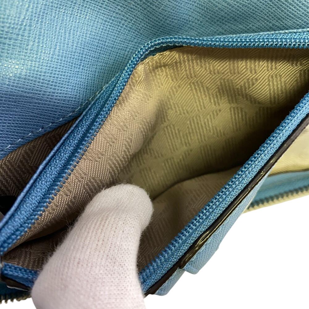 Michael Kors Zip Around Jet set leather Travel Continental Wallet Bifold Wallet blue leather Women Used
