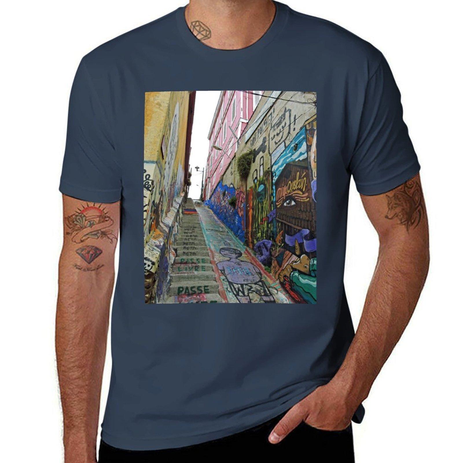 A Lane in Valparaiso TShirt Basic Lightweight Short Sleeve Tee S