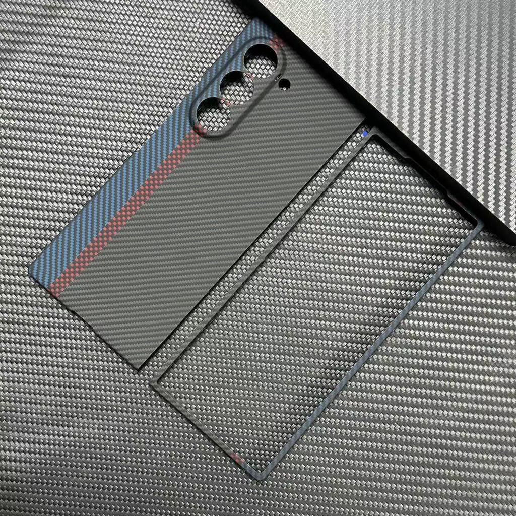 New Kevlar Suitable for Samsung Zfold6 Ultra Thin Mobile Phone Case Aramid Fiber Material Hard Shell Wavy Pattern