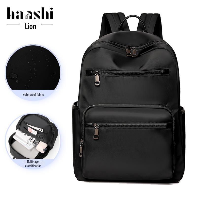 

Высококачественный повседневный водонепроницаемый нейлоновый рюкзак: Модная, легкая дорожная сумка для мужчин и женщин с плечевыми ремнями и отделением для ноутбука.