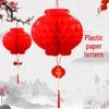 ZURLILONE Festive Red Plastic Paper Lanterns