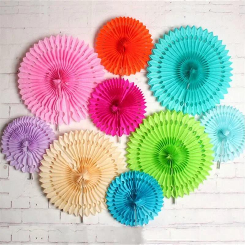 1 шт. Папиросная бумага снежинка влюбленные ручной работы подвесные декоративные цветы свадебные бумажные веера розовый