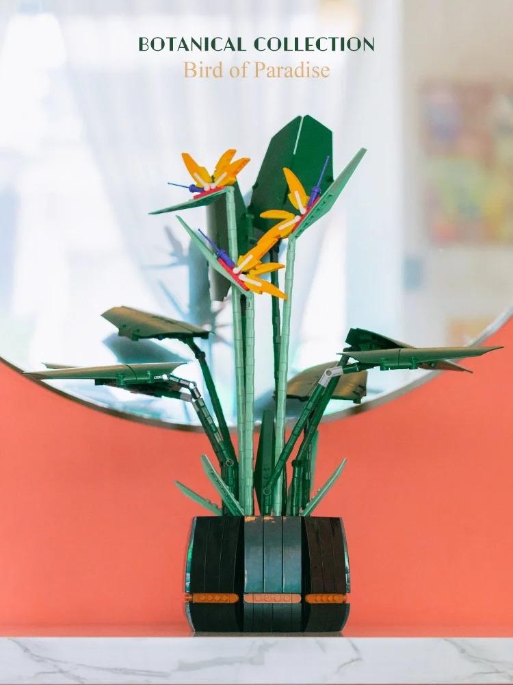 

Букет роз Строительный блок Кирпичи Игрушки для детей DIY Горшечные иллюстрации Подарок для девушки на праздник