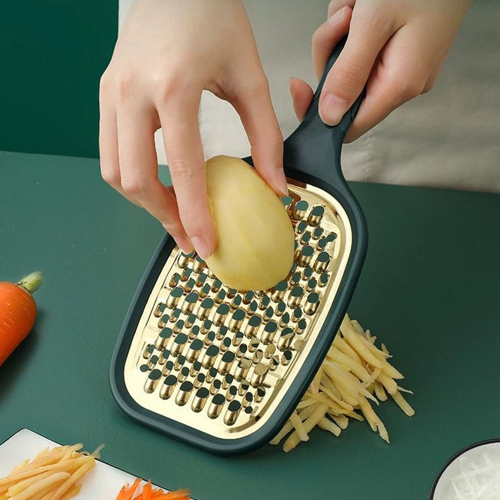 Ralador de Alimentos Multiuso de Aço Inoxidável para Batata Cenoura Cozinha Doméstica Verde