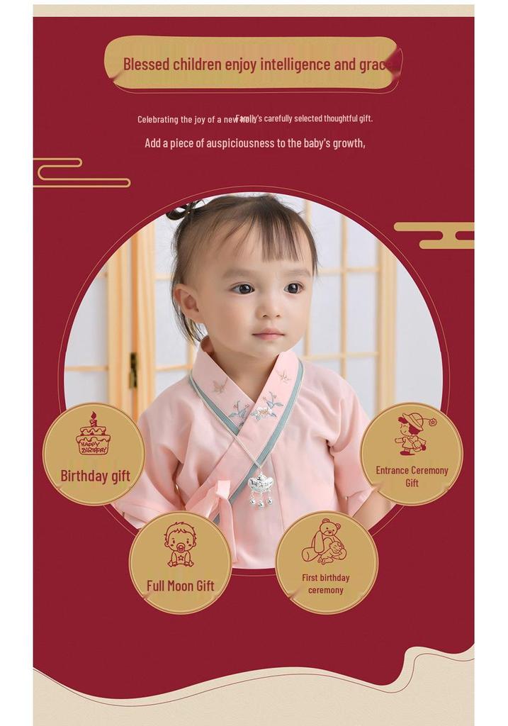 S999 Sterling Silver Year-After-Year Peace Baby Longevity Lock – Pure Silver Full Moon Gift