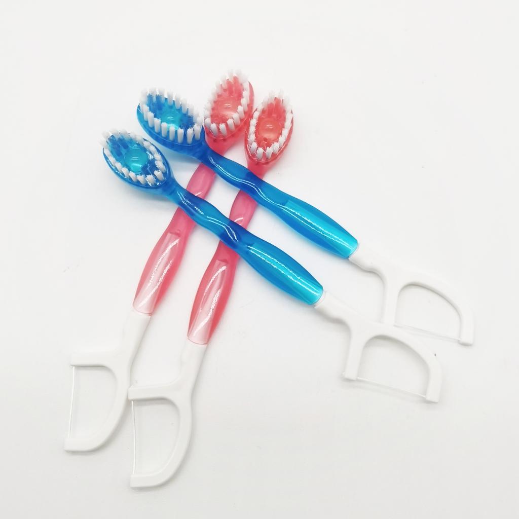 Disposable Mini Toothbrush With Bursting Beads and Dental Floss All in One