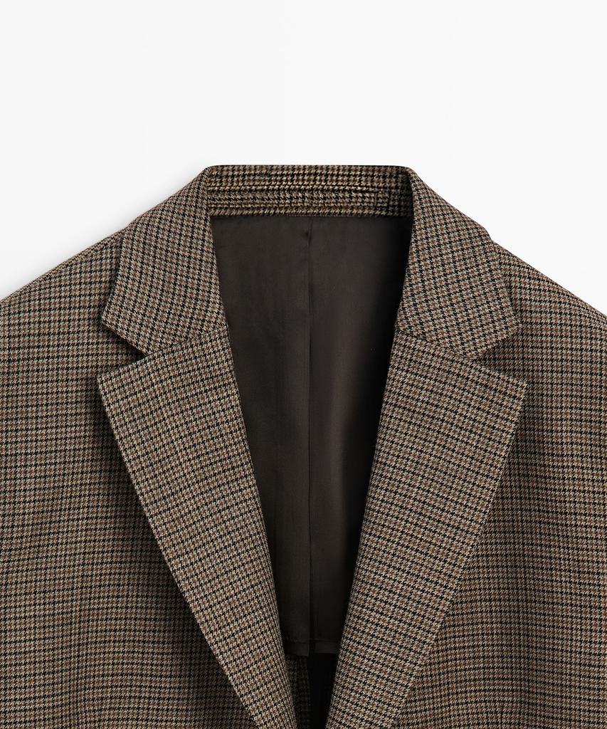 Massimo Dutti 100% Wool Houndstooth Blazer