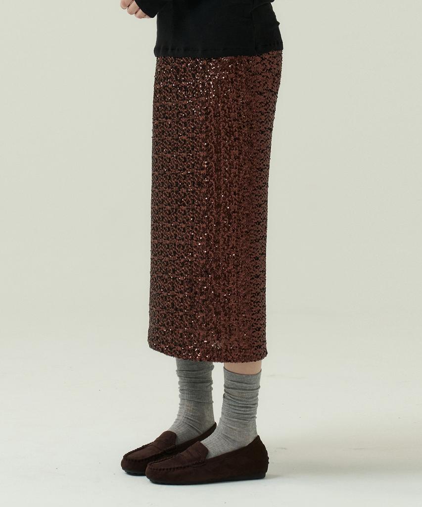 VOYONN 2.5Mm Beaded Skirt Party Brown 0153