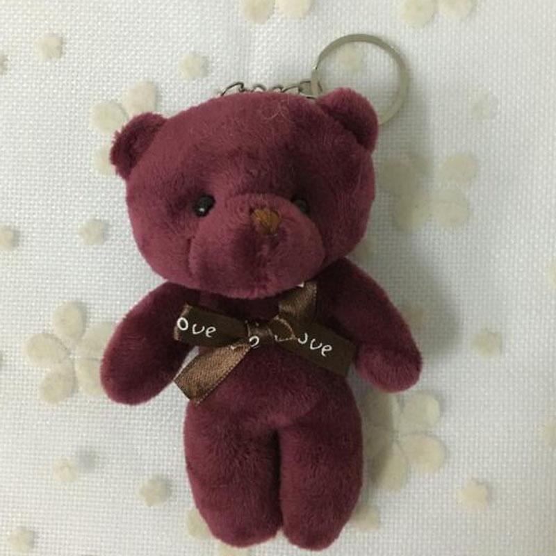 10CM Wedding Bear Stuffed Plush Toy Accessories Plush Toy Bear Key Chain Plush Toy