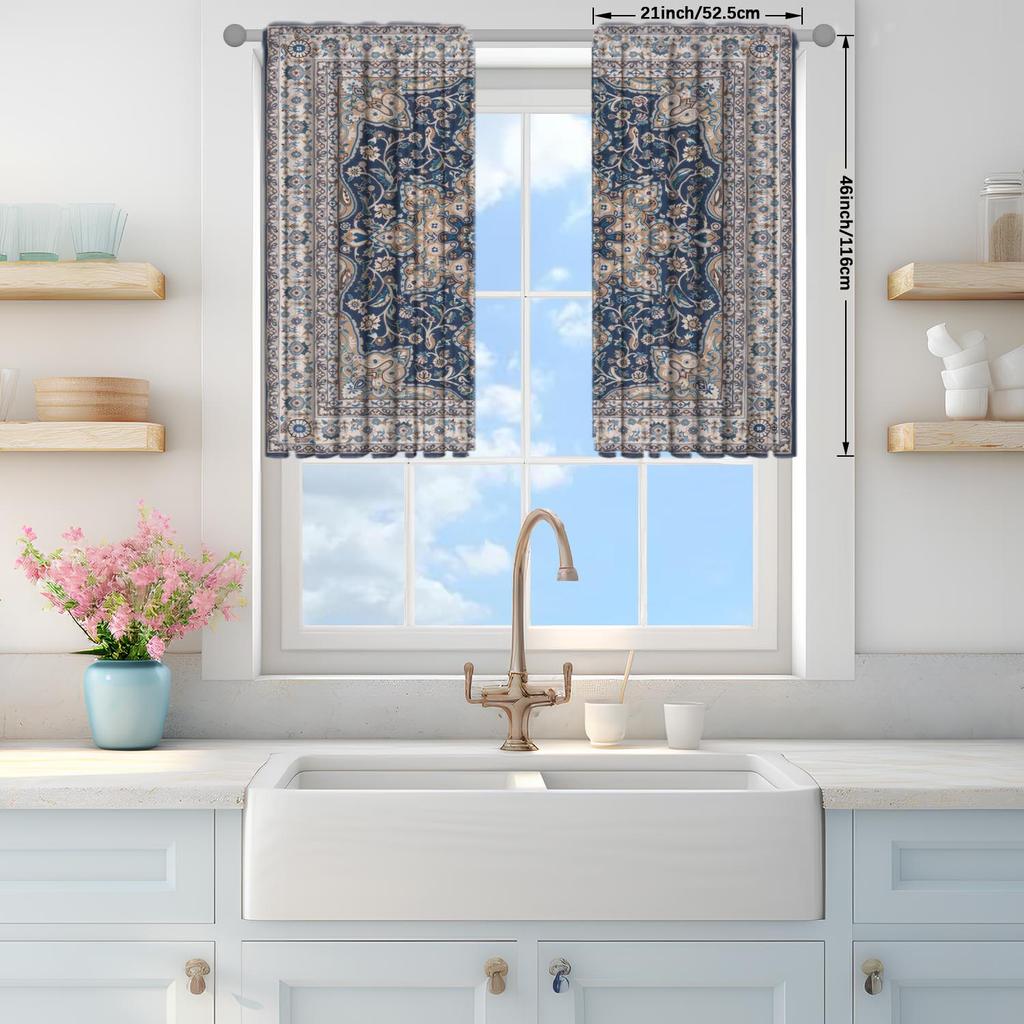 2pcs Ethnic Carpet Style Printed Curtains   Suitable for Gifting To Family and Friends   Semi Blackout Curtains